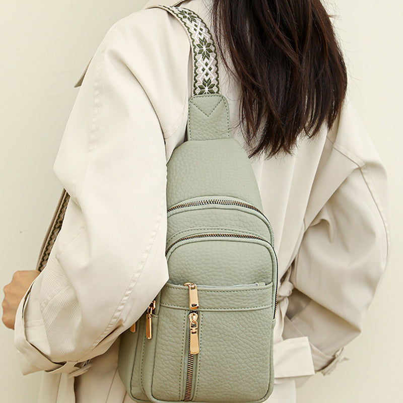 Avslappnad midjeväska med dragkedja för kvinnor