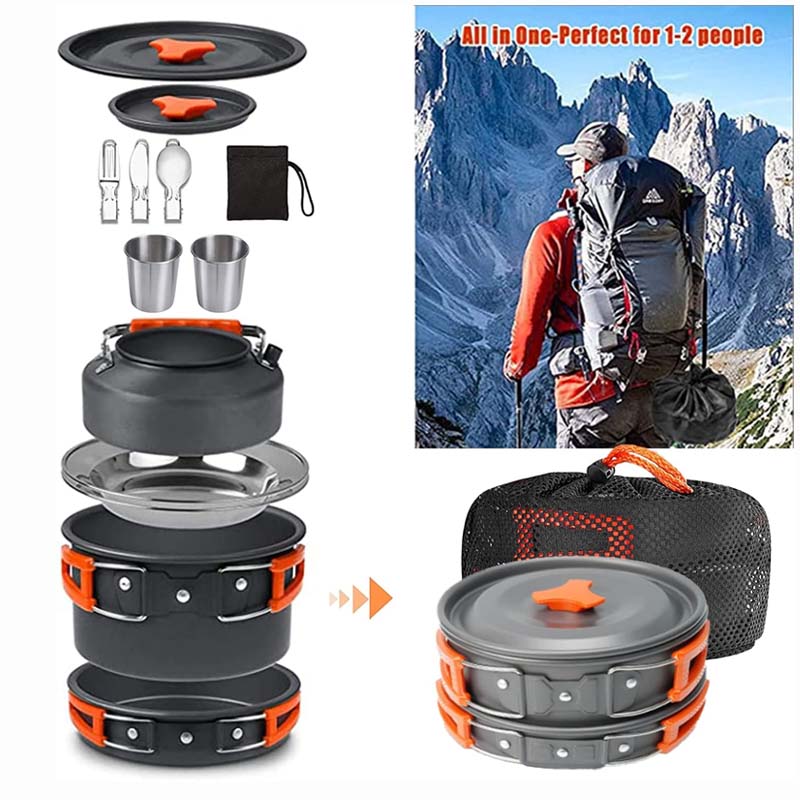 Portable Camping Cookware Mess Kit