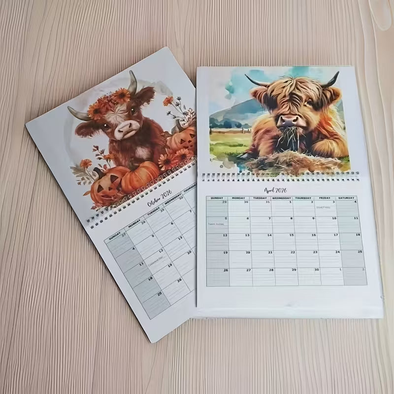 Highland Cow Calendar 2026