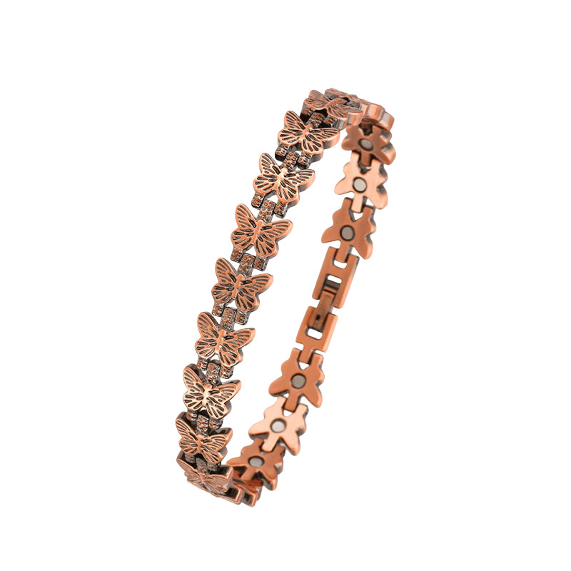 Red Copper Magnetic Butterfly Bracelet