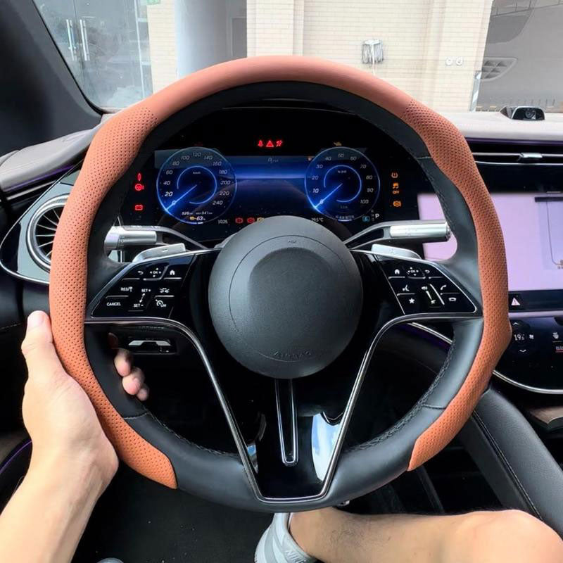 Leather Steering Wheel Cover
