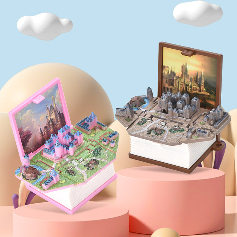 3D stereoskopisk bokvikning pop-up boknyckelring