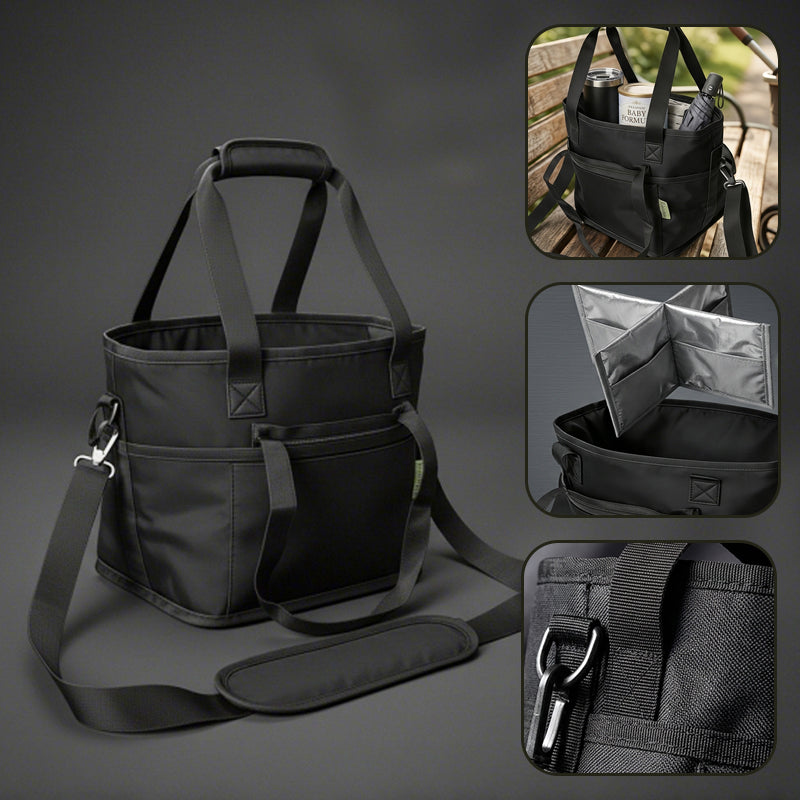 Family Size 4-Compartment Drink Carrier Bag for Coffee Cups & Tumblers