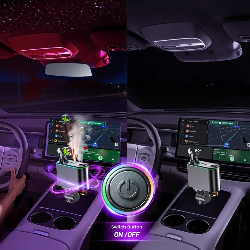 Retractable 5-in-1 Car Charger with Aromatherapy Diffuser
