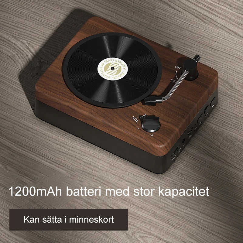 Retro bluetooth högtalare i trä