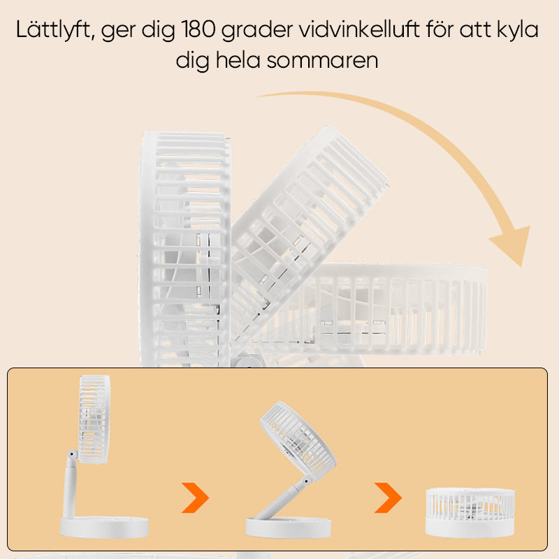 Teleskopisk fällbar fläkt