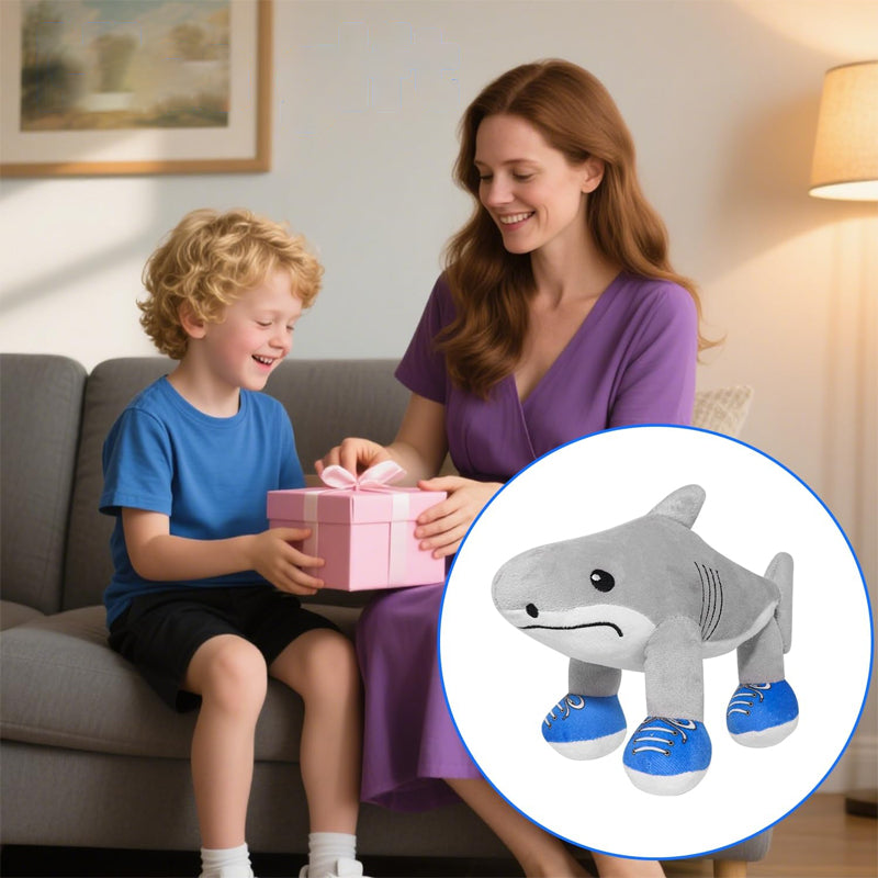 Soft Plush Toy Shark with Sneaker Feet