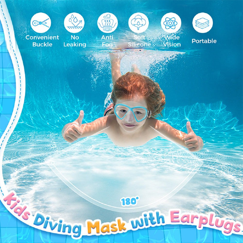 3 Pcs Kids-Swim-Goggles with Nose Cover