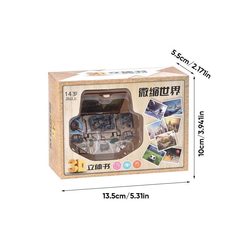 3D stereoskopisk bokvikning pop-up boknyckelring