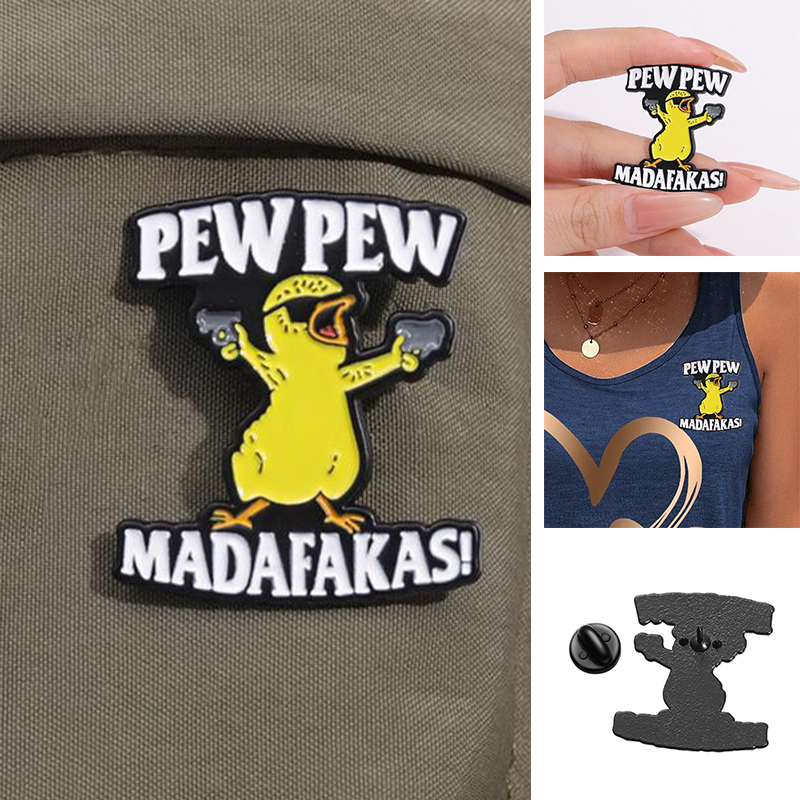 Brev & tecknad anka design brosch