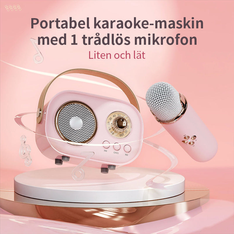 Mini Karaoke-maskin med trådlös mikrofon