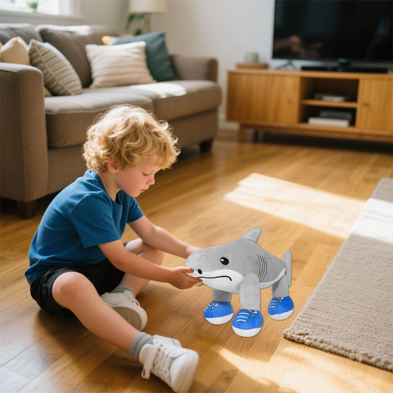 Soft Plush Toy Shark with Sneaker Feet