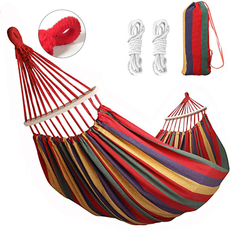 Outdoor Thick Canvas Hammock with Ropes