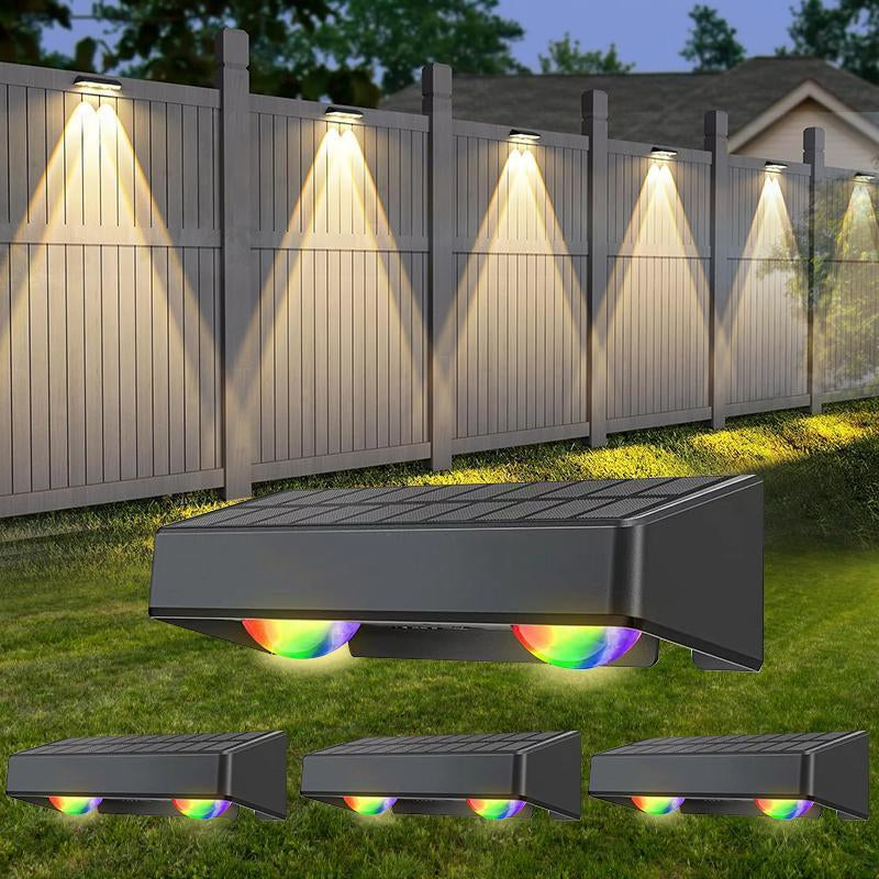 Modern Solar-Powered Waterproof LED Fence Lights