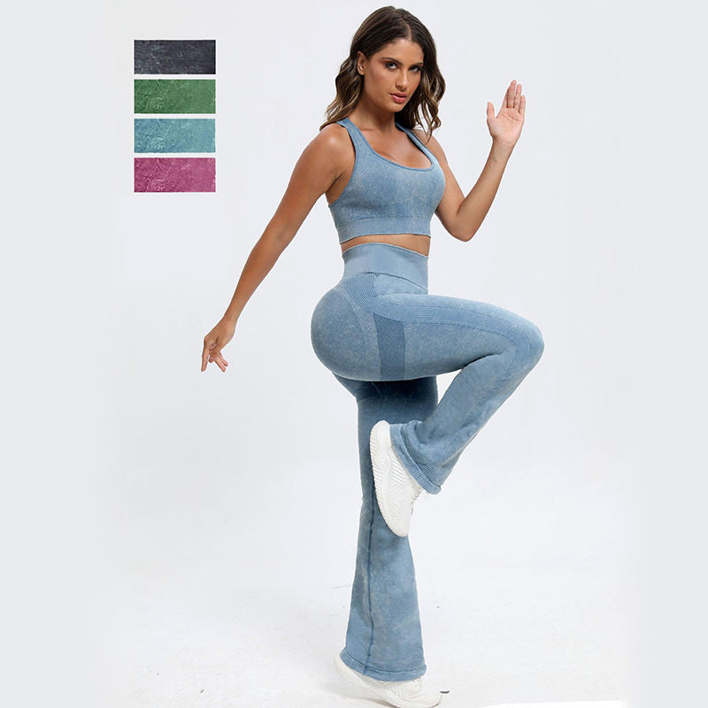 Solid Color Flare Leg Yoga Pants