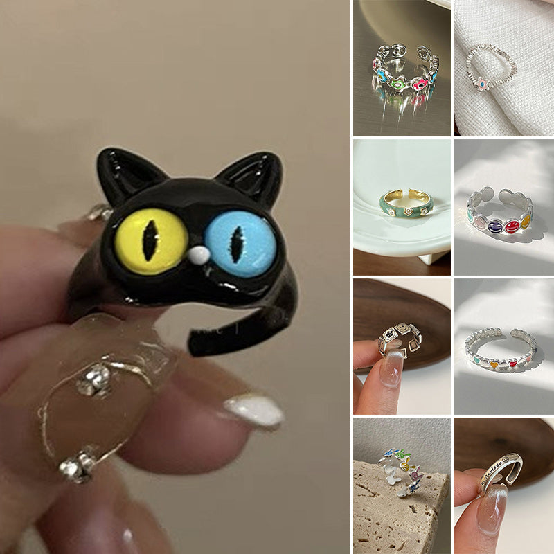 Justerbar ring med smiley face element