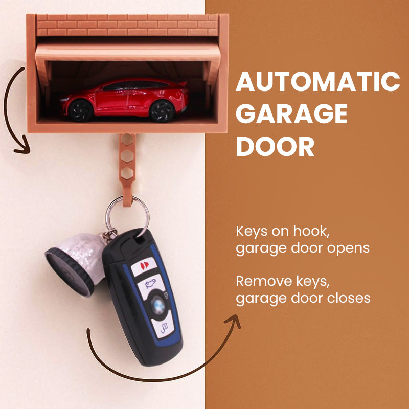 Interactive Car Garage Key Holder with Opening Door