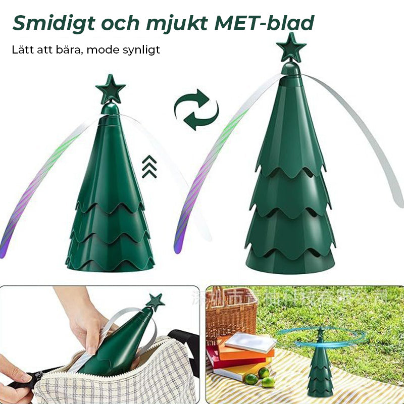 Avvisande fläkt med holografiska blad håller flugor borta