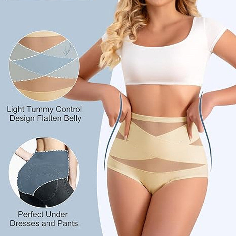 Pre-sale>> Women's Mesh Cross High Waist Briefs