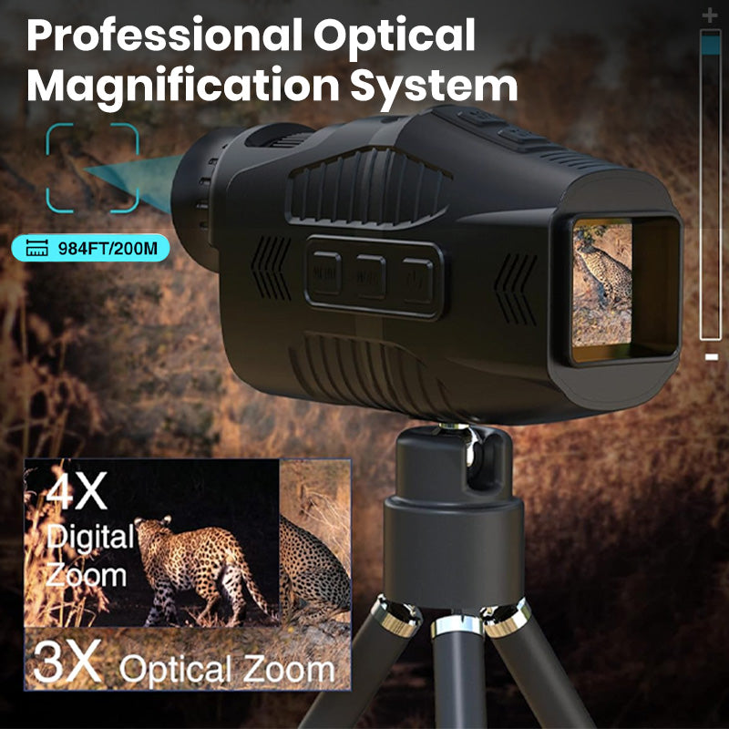 8X Infrared Night Vision Monocular With Digital Crosshairs & Video Recording For Hiking