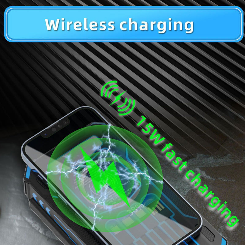 20000mAh Solar Wireless Portable Charger with 4 Built-in Cables & 7 Outputs