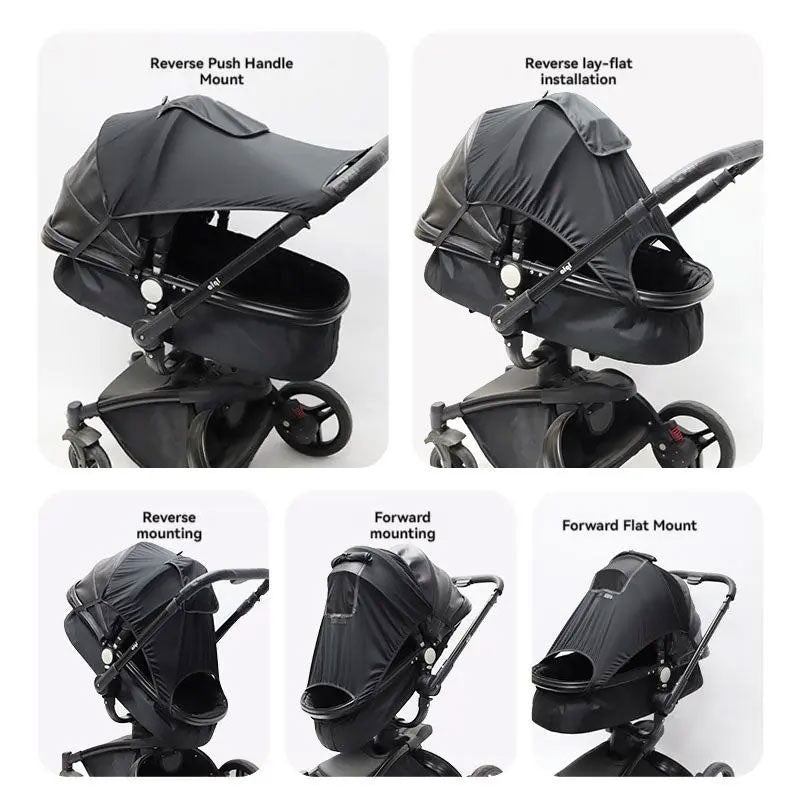 UV Protective Baby Stroller Sunshade with Top Opening
