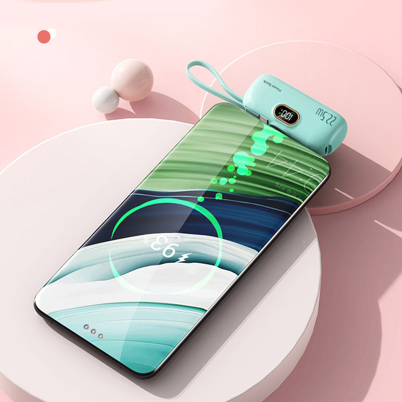 Mini Portable Charger with Built-in Cable