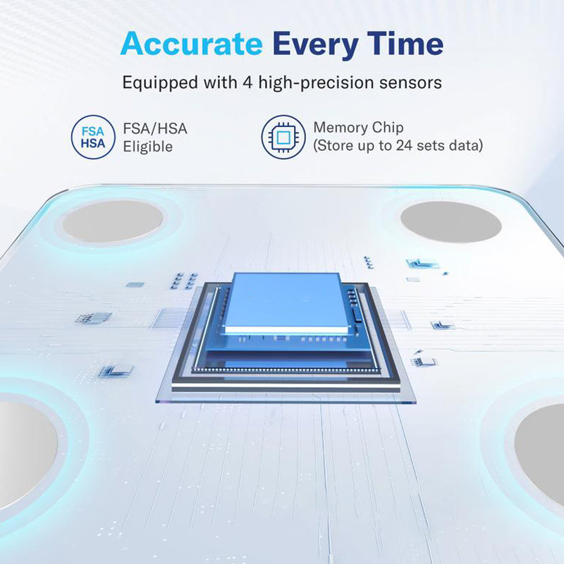 7-Color Glowing Bluetooth Digital Scale for BMI and Body Fat