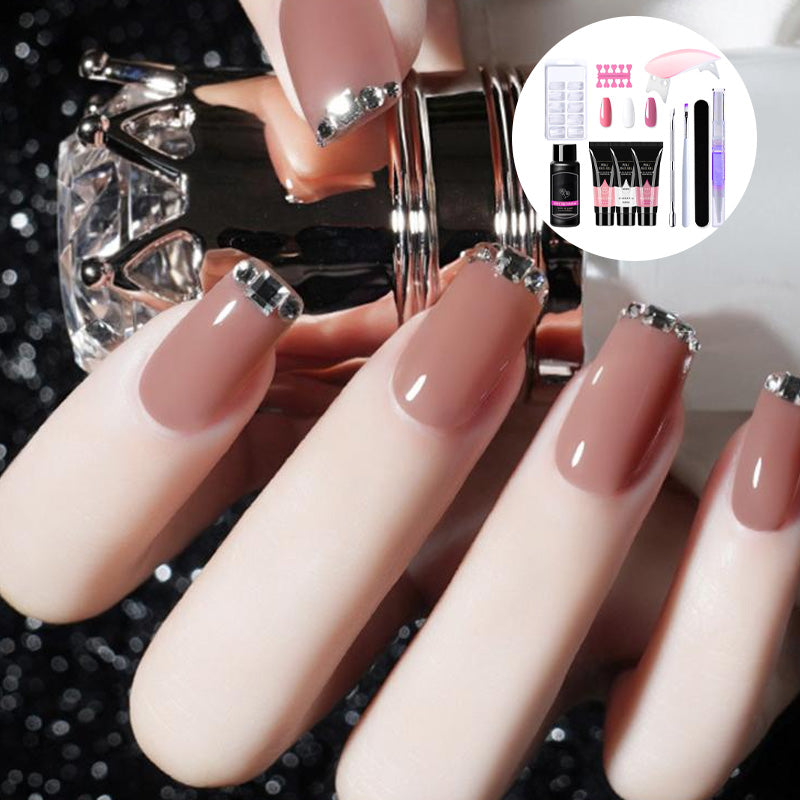 Long-lasting Poly Nail Gel Kit with UV Lamp