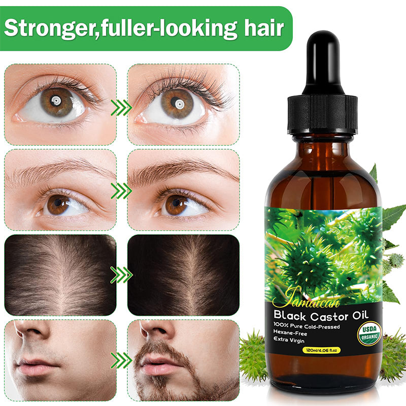 Organic Cold Pressed Black Castor Oil for Hair Growth