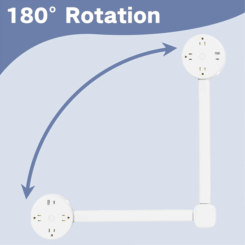 Retractable Rotating Power Strip Extender