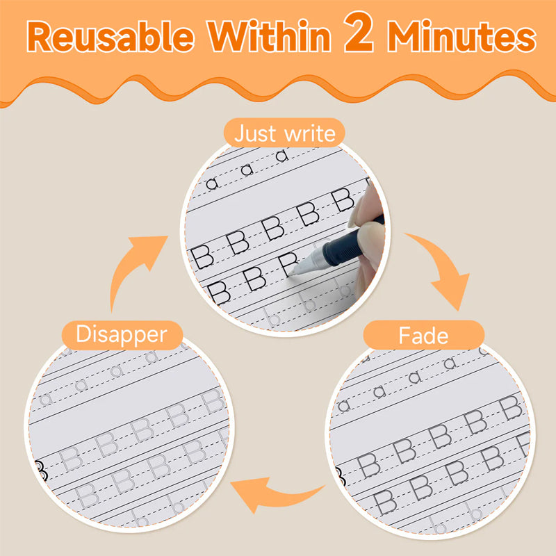 Reusable Grooved Handwriting Workbook for Kids
