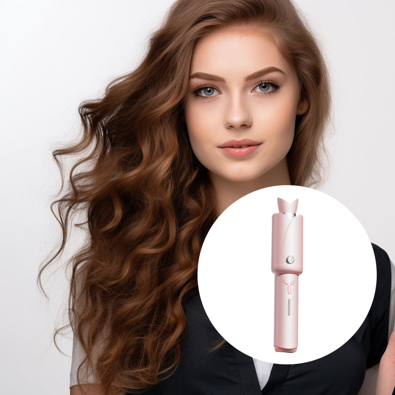 One-Tap Automatic Curling Irons with Millions Negative Ionic and Ceramic Coating