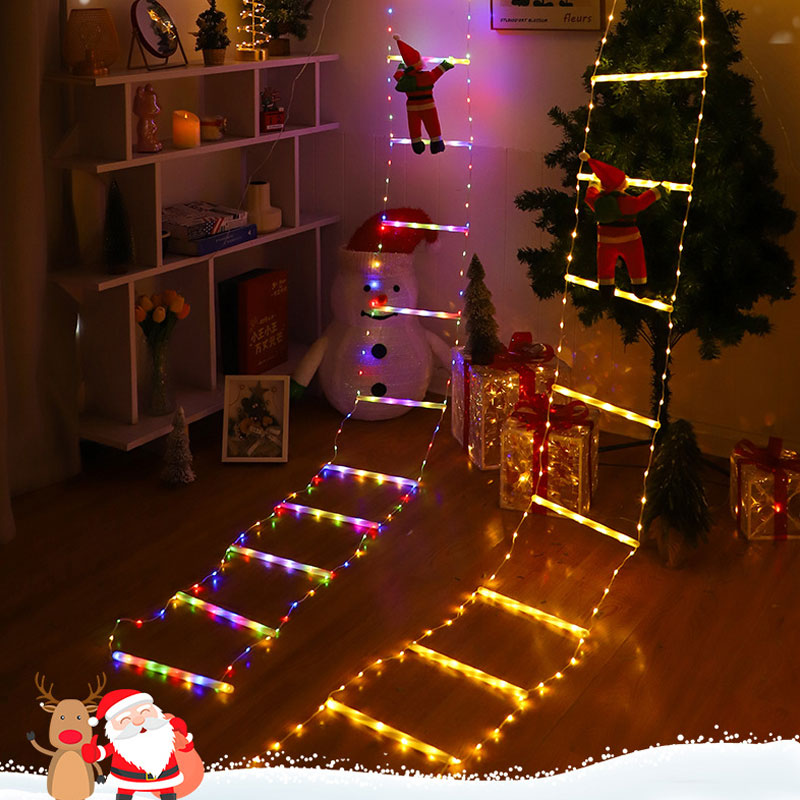 Christmas Santa Climbing Stairs Light