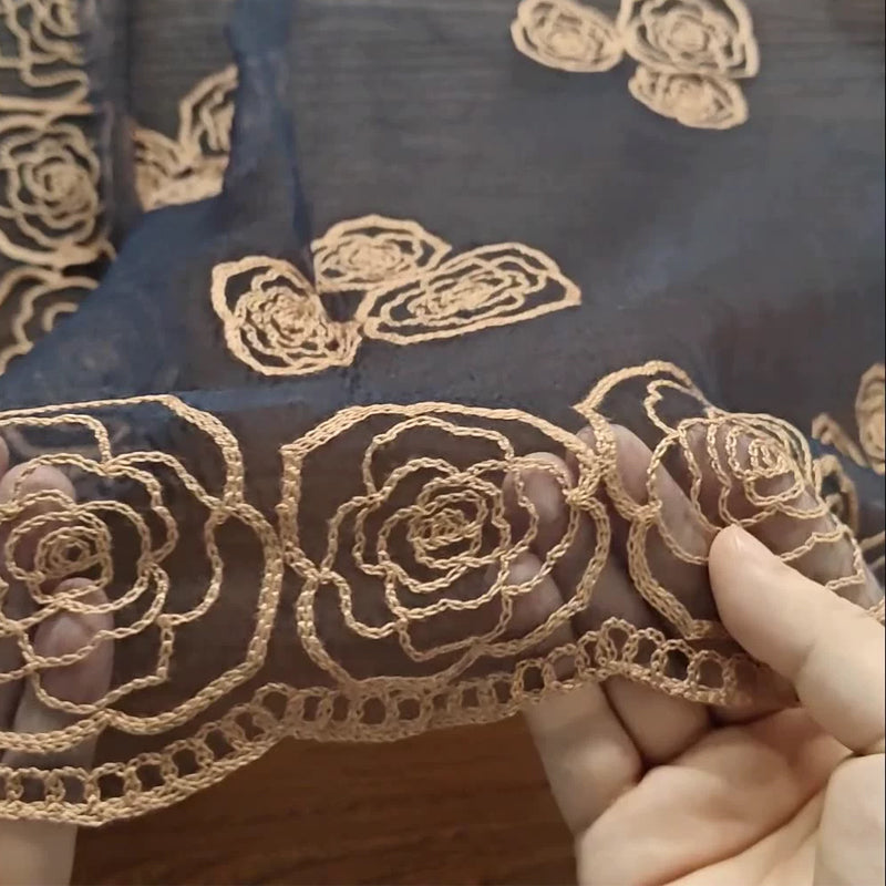 Spring Floral Mesh Scallop Design Bandana