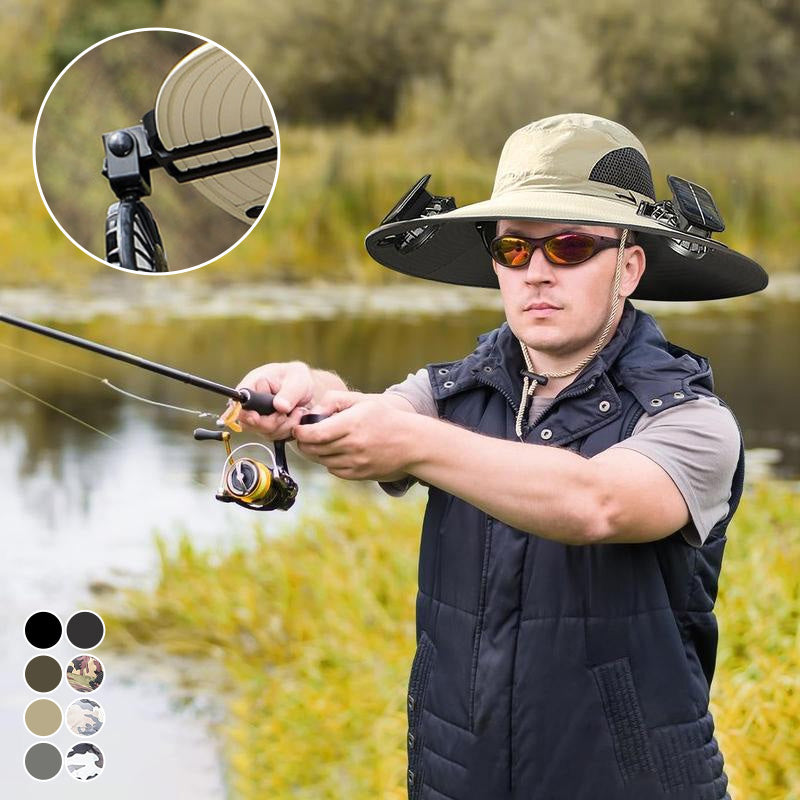 Dual Fan Sun Hat with Solar Charging