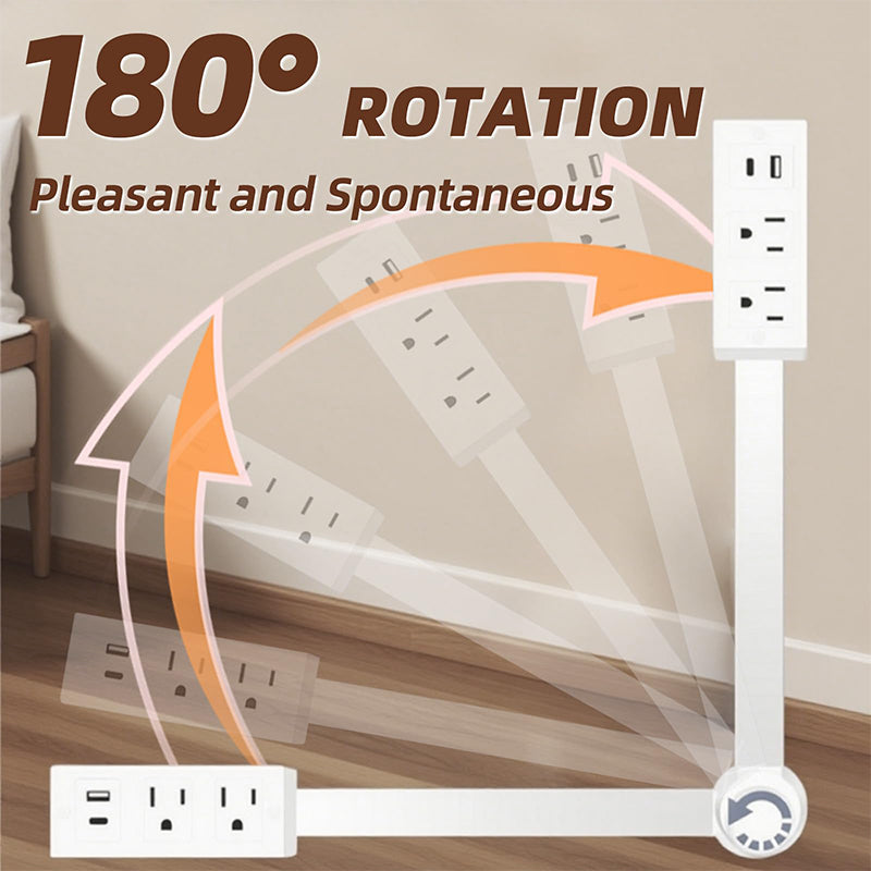 Retractable Rotating Power Strip Extender