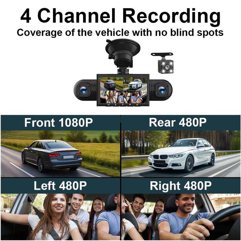 4-Channel 360° Dash Camera Set