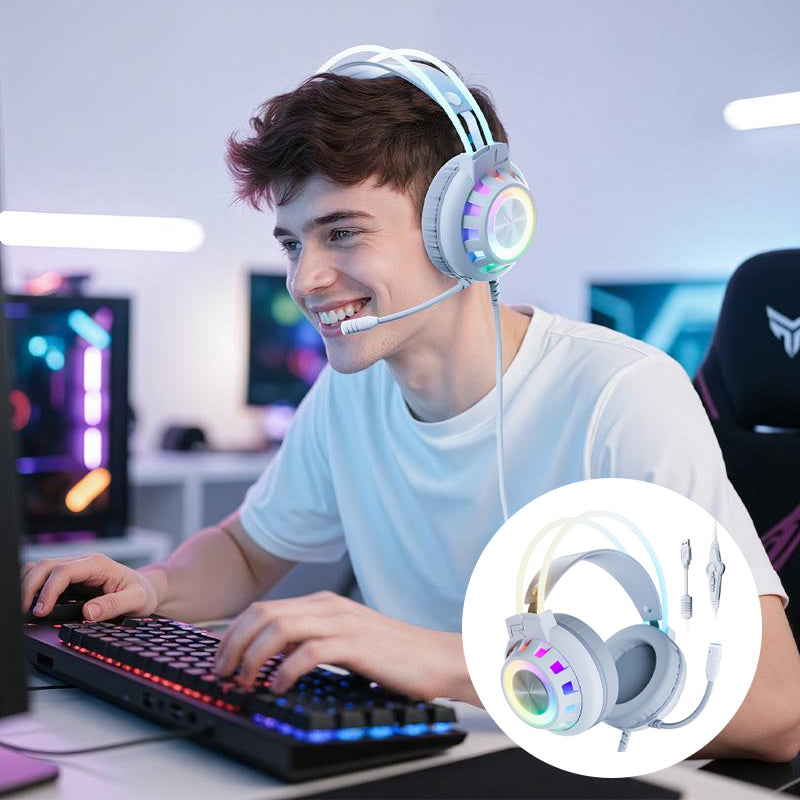 Upgraded Wired PC Gaming Headset with Surround Sound
