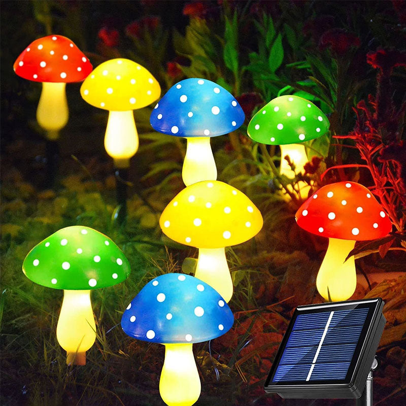 Solar-Powered Mushroom Garden Lights