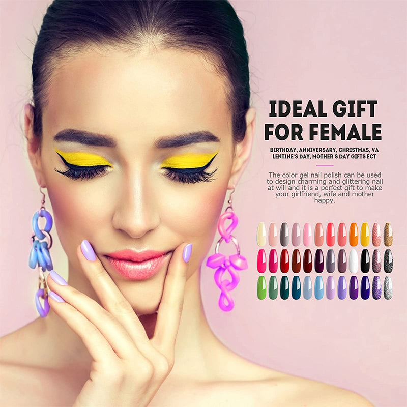 36 Color Gel Nail Polish Kit