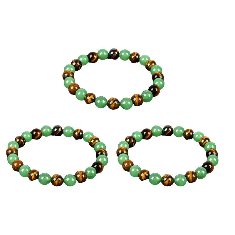 Money Attraction Bracelet with Green Aventurine & Tiger Eye