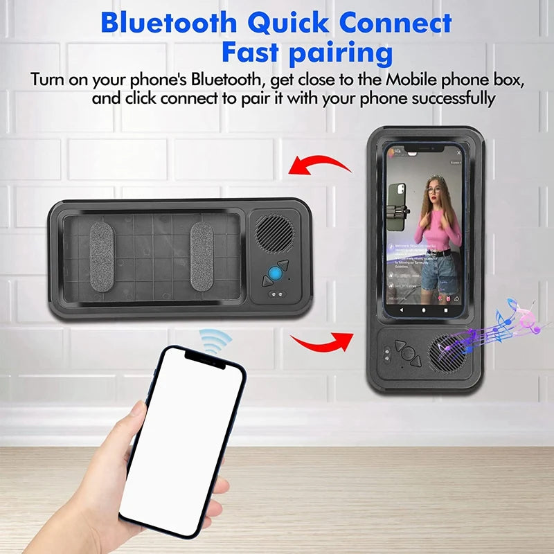 Shower Phone Holder with Bluetooth Speaker