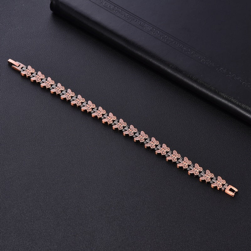Red Copper Magnetic Butterfly Bracelet