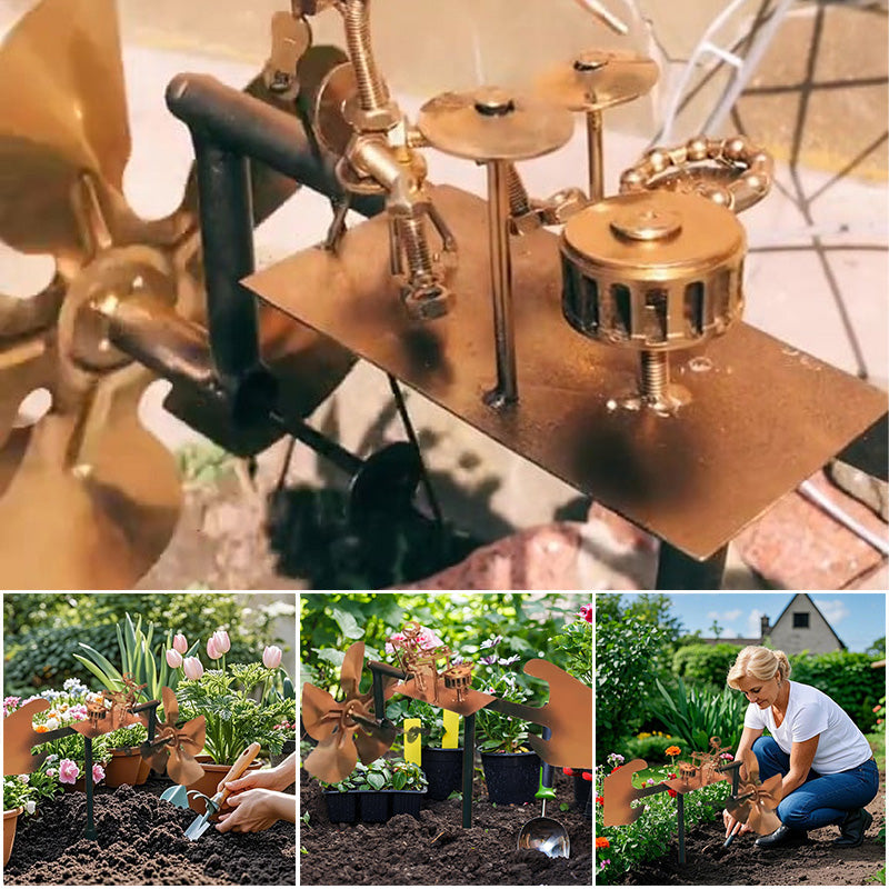 Handmade Metal Drummer Windmill