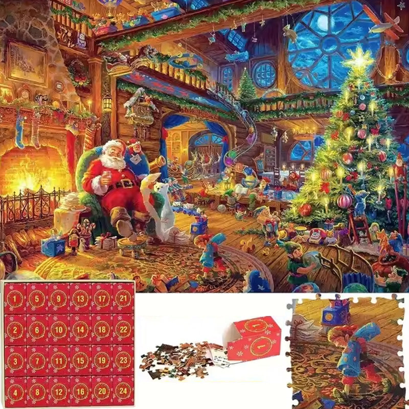 Jigsaw Puzzle Advent Calendar - 24 Days Countdown Calendar