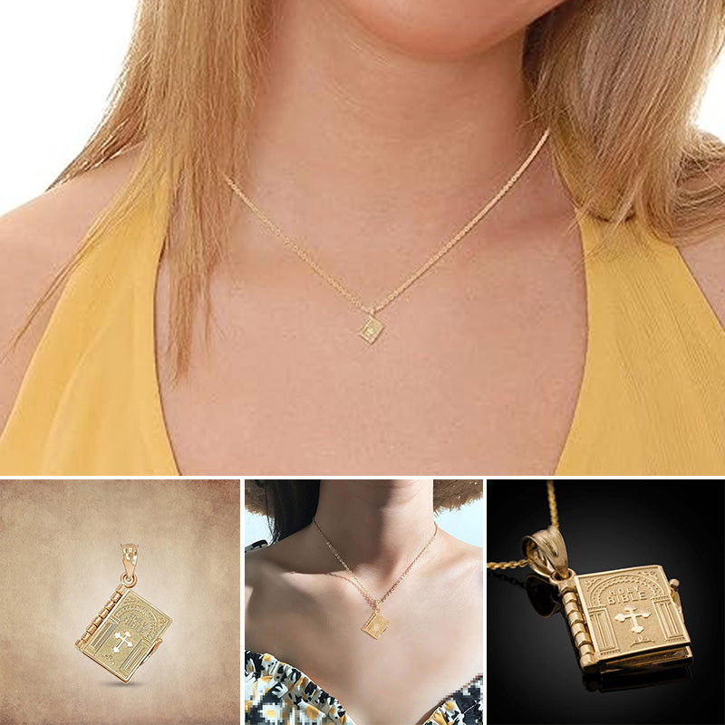 Openable Bible Book Necklace