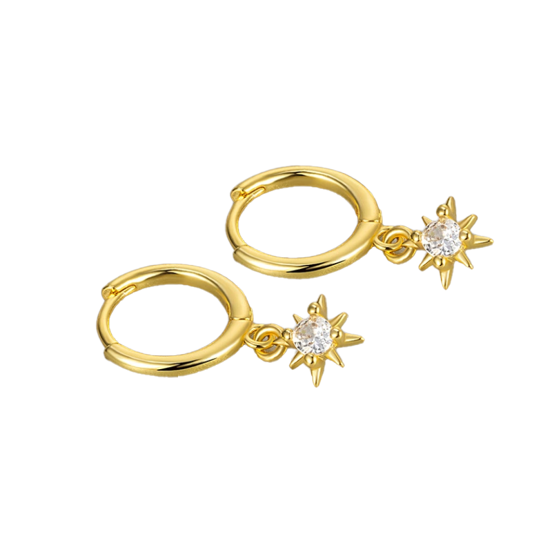 【Headphones repurchase surprise price】Eight-pointed Star Diamond Earrings