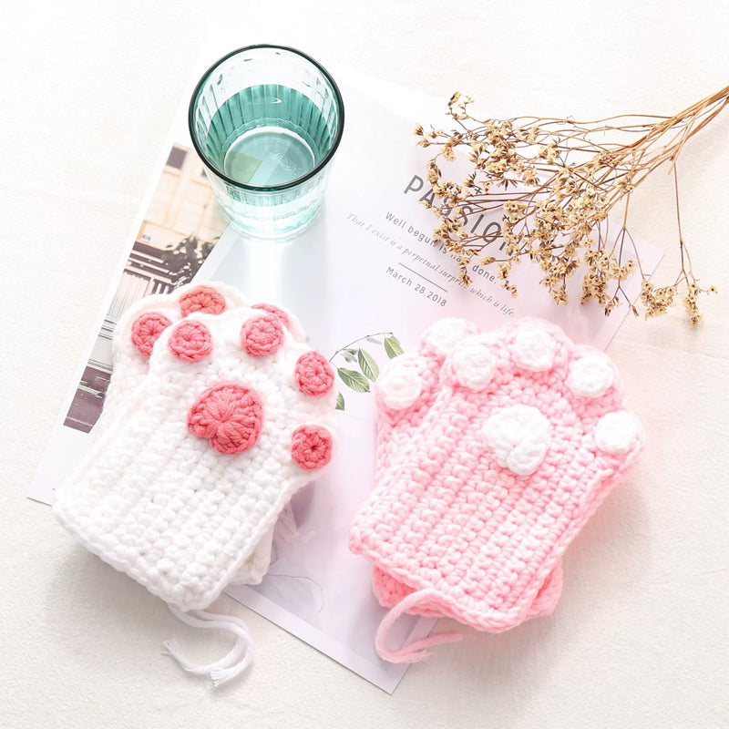 Half Finger Cat Paw Gloves