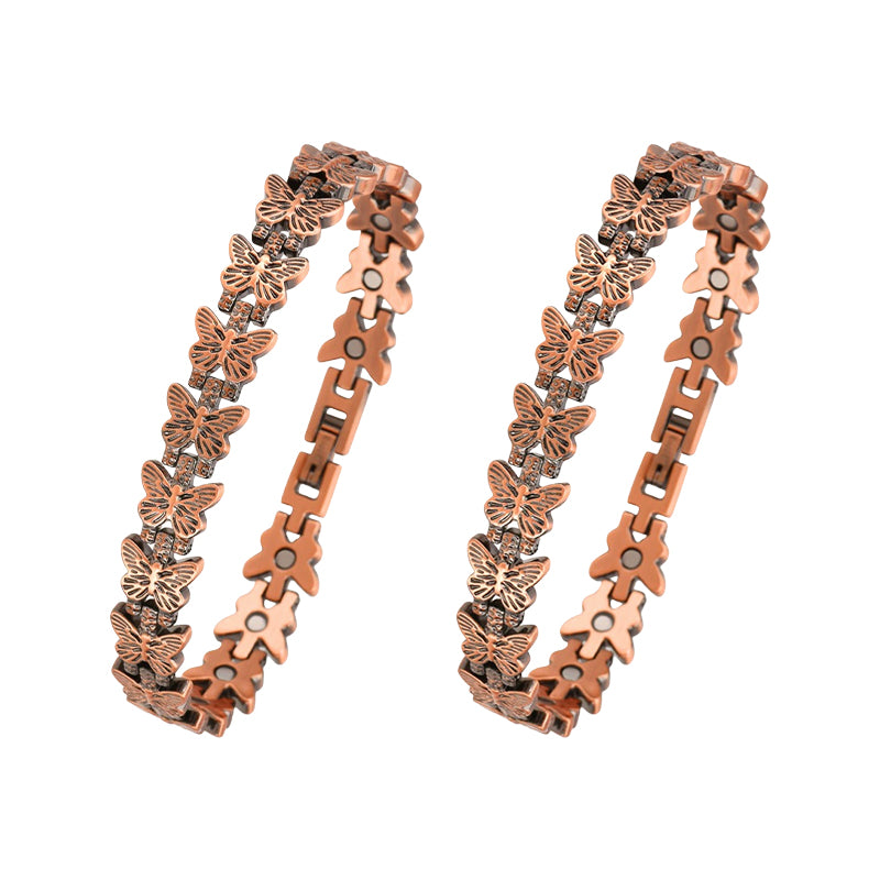 Red Copper Magnetic Butterfly Bracelet